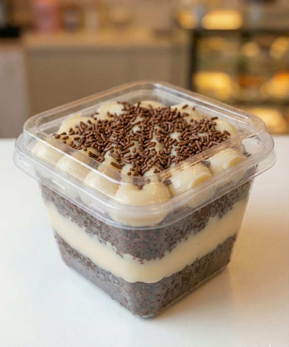 BOLO NO POTE - CHOCOLATE COM BRIGADEIRO BRANCO