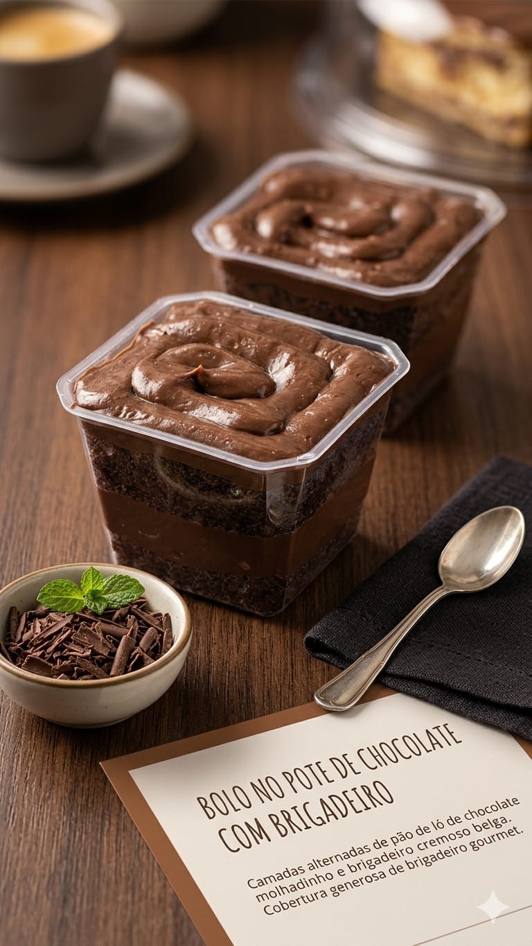 BOLO NO POTE - CHOCOLATE COM BRIGADEIRO